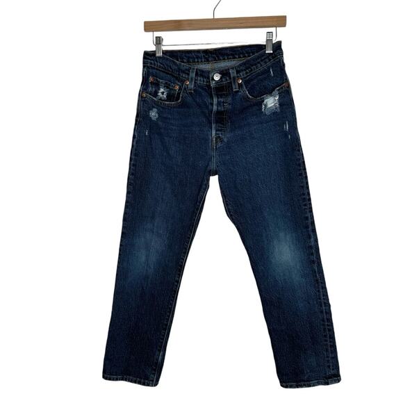 Levi’s 501 Distressed Jeans Denim Pants Women’s Size 27 - Picture 1 of 11